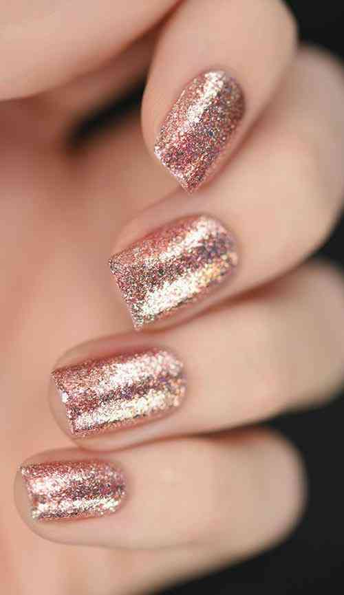 Holographic Rose Gold Nails