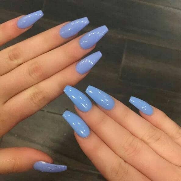 coffin nails ideas Baby Blues Sweet Pastel Blue Long Nails-vvpretty