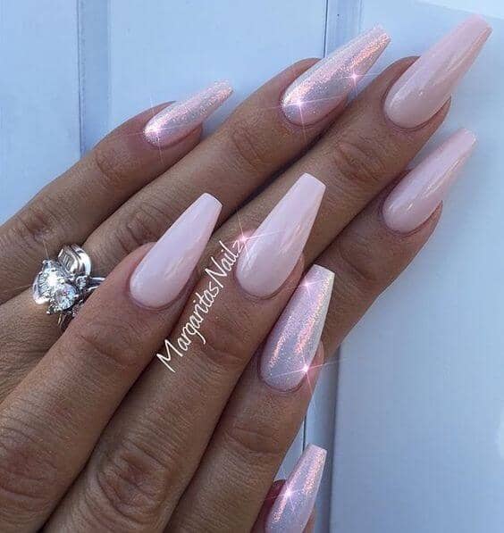 Unicorn Magic Pink Glitter Nails