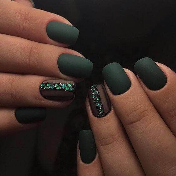 Artificial Nails in Emerald Green-vvpretty